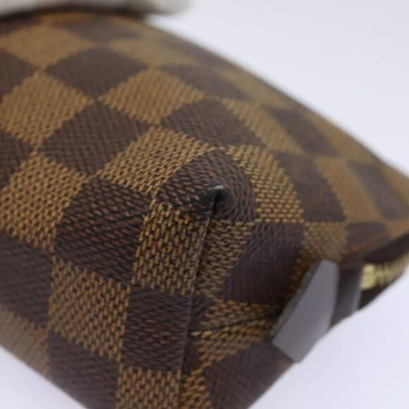 authenticity guaranteed LOUIS VUITTON Damier Ebene Pochette Cosmetic PM Pouch - Picture 9 of 12